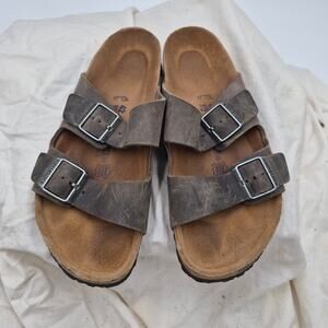 Birkenstock Arizona soft footbed brown Leather sandal Men's SZ EU 42 US 9-9.5